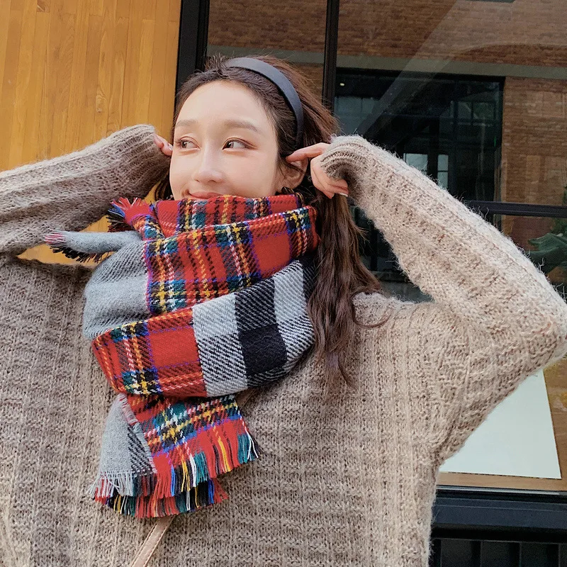 Warm Retro Double-sided Plaid Scarf Female Winter Imitation Cashmere Shawls and Wraps Women Thicked Blanket Scarves Bufanda
Warm Retro Double-sided Plaid Scarf Female Winter Imitation Cashmere Shawls and Wraps Women Thicked Blanket Scarves Bufanda