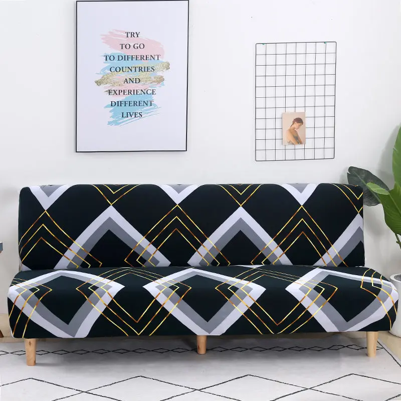 Housse extensible pour canapé et lit pliant, pour siège, sans accoudoirs, moderne, pour une longueur de 160 à 190cm, tout compris Housse extensible pour canapé et lit pliant, pour siège, sans accoudoirs, moderne, pour une longueur de 160 à 190cm, tout compris