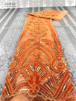 Anna burnt orange embroidery african velvet lace french sequins fabric 2020 high quality nigerian net lace tulle fabrics 5 yards
Anna burnt orange embroidery african velvet lace french sequins fabric 2020 high quality nigerian net lace tulle fabrics 5 yards