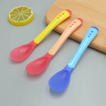 Small Toddlers Utensils Plastic Baby Spoons Infant Feeding Tool Heat Sensitive Kids Tableware
Small Toddlers Utensils Plastic Baby Spoons Infant Feeding Tool Heat Sensitive Kids Tableware