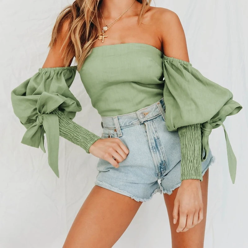 High Quality 2019 Vocation and Holiday Solid Lace up Slash Neck Women Shirts Lantern Sleeve Backless Sexy Female Tops
High Quality 2019 Vocation and Holiday Solid Lace up Slash Neck Women Shirts Lantern Sleeve Backless Sexy Female Tops