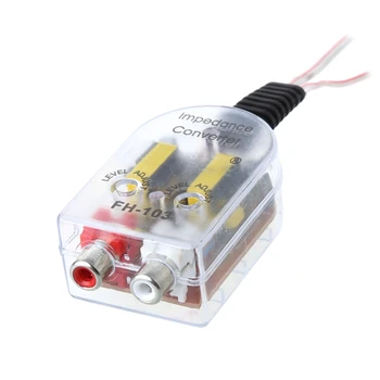 

12V Car RCA Stero Radio Converter Speaker High To Low Amplifier Audio Impedance Converter Adapters