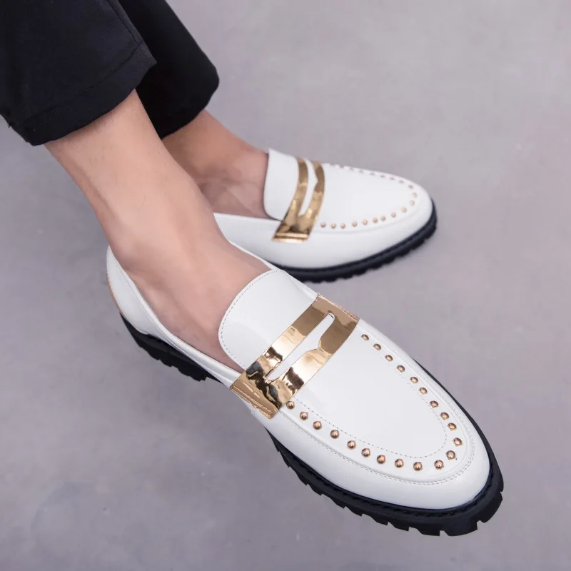 2019 New Style Hair Stylist Leather Shoes Men Versatile Nightclub Trend Bright Surface Shoe Korean-style Foot Covering England L
2019 New Style Hair Stylist Leather Shoes Men Versatile Nightclub Trend Bright Surface Shoe Korean-style Foot Covering England L