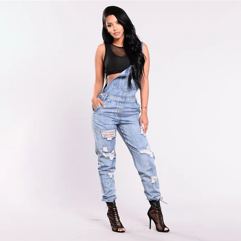Womens Denim Jumpsuit Women'S Summer Overalls Women's With Holes In Their Straps Straightforward Tight Calf Jeans Rompers 2019
Womens Denim Jumpsuit Women'S Summer Overalls Women's With Holes In Their Straps Straightforward Tight Calf Jeans Rompers 2019