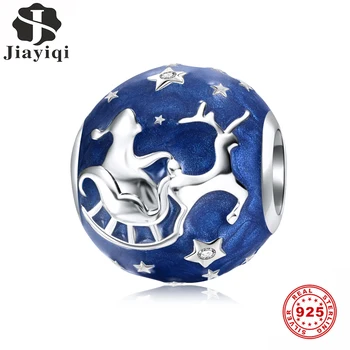 Jiayiqi Santa Claus Driving A Sleigh 925 Sterling Silver Blue Dripping Oil Beads Fit Charms Bracelet Christmas Jewelry 
Jiayiqi Santa Claus Driving A Sleigh 925 Sterling Silver Blue Dripping Oil Beads Fit Charms Bracelet Christmas Jewelry