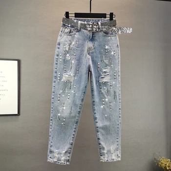 2020 Spring Summer New Sequin with Holes Jeans Trousers Woman Loose-Fit Cowboy Pants Women Blue Jean Pants Girls Lady Streetwear
2020 Spring Summer New Sequin with Holes Jeans Trousers Woman Loose-Fit Cowboy Pants Women Blue Jean Pants Girls Lady Streetwear
