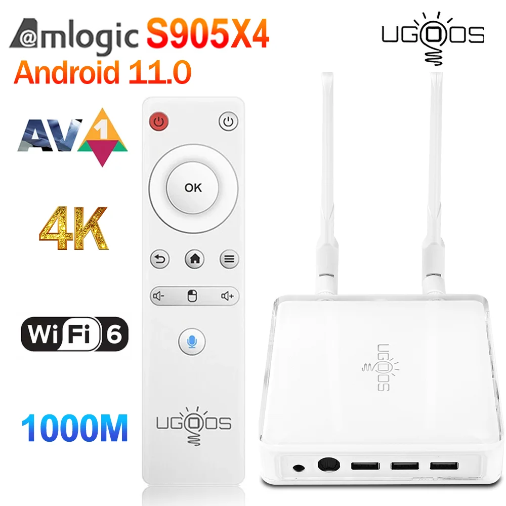 ТВ-приставка UGOOS AM7 Amlogic S905X4 на базе Android 2,4, 4 Гб DDR4, 32 Гб ПЗУ, 1000/Φ WiFi6 M LAN BT5.0, умный медиаплеер
ТВ-приставка UGOOS AM7 Amlogic S905X4 на базе Android 2,4, 4 Гб DDR4, 32 Гб ПЗУ, 1000/Φ WiFi6 M LAN BT5.0, умный медиаплеер