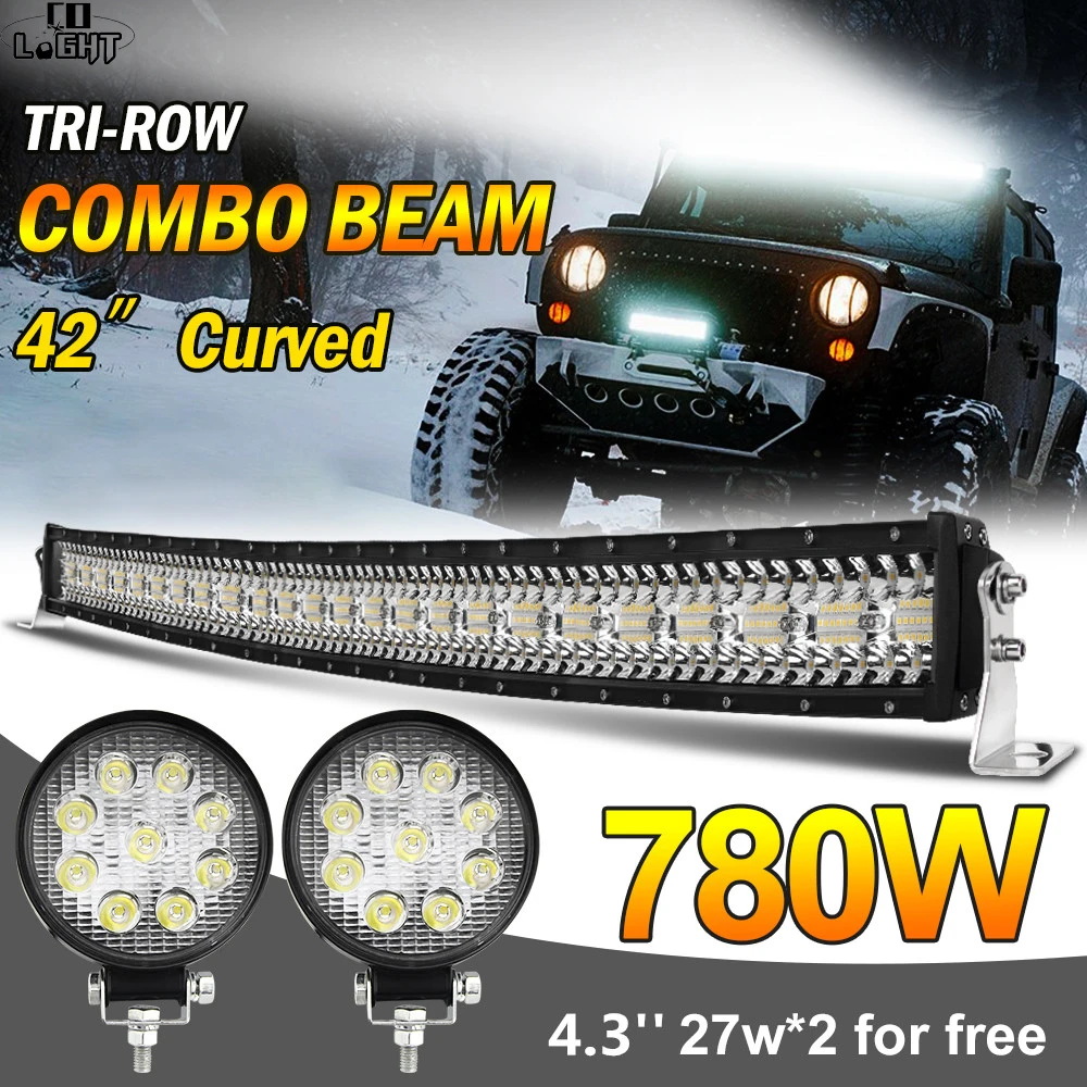 CO LIGHT 3-Row 42" LED Light Bar Offroad 12D 780W Combo 6500K 3500K Work Light Led Bar for Driving 4X4 Jeep 12V 24V Fog Lights
CO LIGHT 3-Row 42" LED Light Bar Offroad 12D 780W Combo 6500K 3500K Work Light Led Bar for Driving 4X4 Jeep 12V 24V Fog Lights