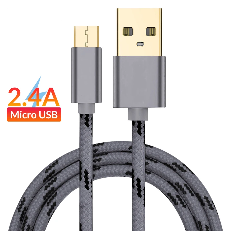 Micro USB Cable 2.4A Fast Data Sync Charging Cable For Huawei Xiaomi Samsung LG Andriod Microusb Mobile Phone Cables
Micro USB Cable 2.4A Fast Data Sync Charging Cable For Huawei Xiaomi Samsung LG Andriod Microusb Mobile Phone Cables