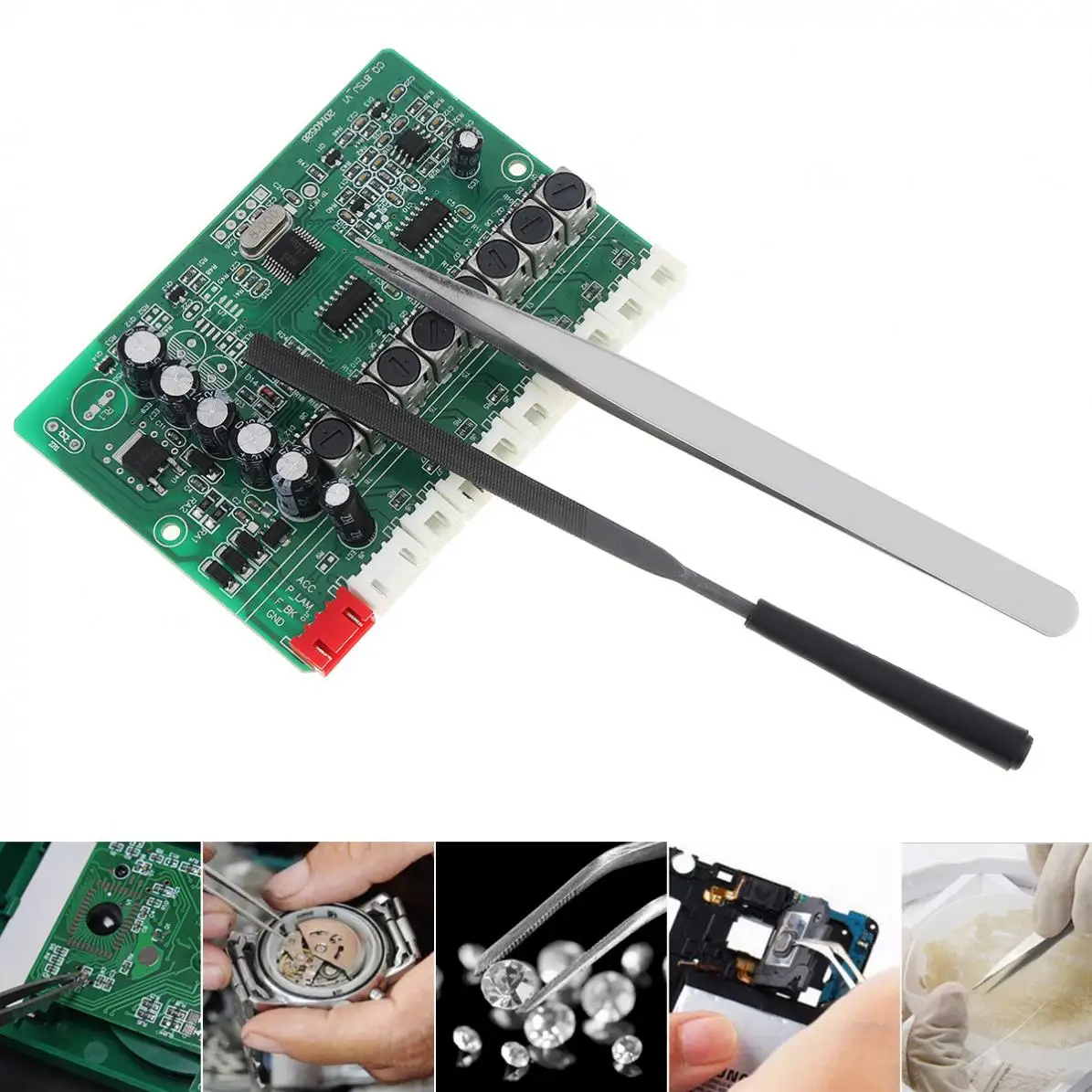 2pcs/set Tweezers 1.0MM Stainless Steel Tweezer Straight Precision Electronic Repair Tool with DIY Model Polishing File
2pcs/set Tweezers 1.0MM Stainless Steel Tweezer Straight Precision Electronic Repair Tool with DIY Model Polishing File