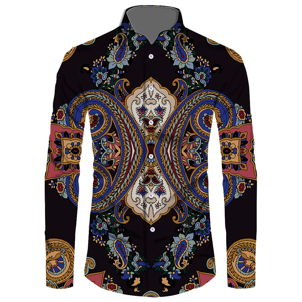 Bandana Print Style Shirts Slim Fit Male Top Cashew Nut Pattern Long Sleeve Office Men Shirt 3D Machine Printed Custom 1 MOQ
Bandana Print Style Shirts Slim Fit Male Top Cashew Nut Pattern Long Sleeve Office Men Shirt 3D Machine Printed Custom 1 MOQ