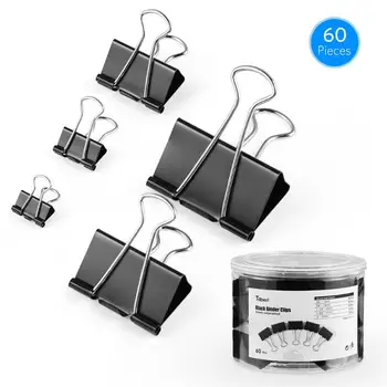 60pcs Metal Binder Clips Colorful Paper Clamp for Book Stationery School Office Supplies Ticket Holders Black
60pcs Metal Binder Clips Colorful Paper Clamp for Book Stationery School Office Supplies Ticket Holders Black