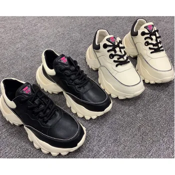 Beige Genuine Leather Sport Shoes For Women Black Anti-Slip Women Sneakers High quality fabric Allmatch Women Running Shoes 
Beige Genuine Leather Sport Shoes For Women Black Anti-Slip Women Sneakers High quality fabric Allmatch Women Running Shoes