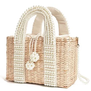 New Women's Bag with Pearl Ladies Tote Crossbody Handbags Handmade Straw Basket Messenger Bag for Vacation Banquet Life
New Women's Bag with Pearl Ladies Tote Crossbody Handbags Handmade Straw Basket Messenger Bag for Vacation Banquet Life