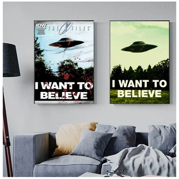 I Want To Believe X File TV Play Canvas Prints Painting Posters Wall Art Pictures For Living Room Decoration No Frame