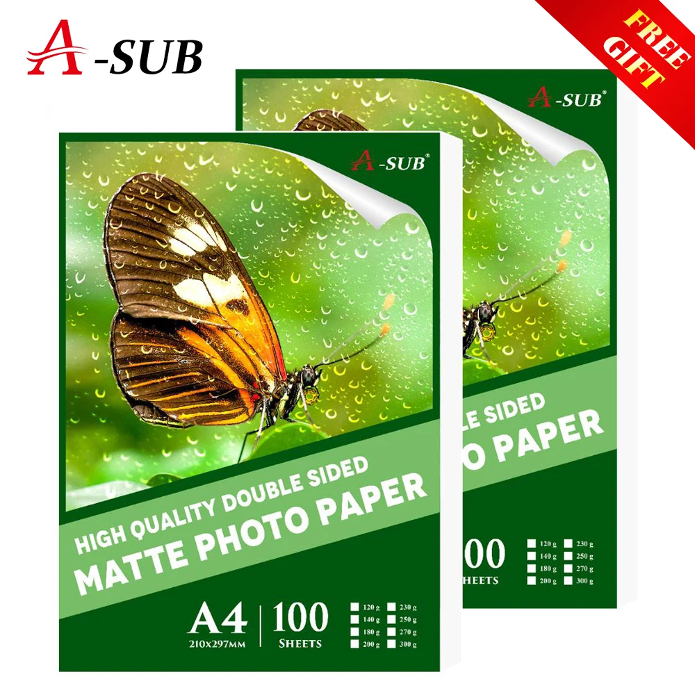 100 Sheets Double Side Matte Photo Paper A4 Inkjet Printing Waterproof For Inkjet Printer Photographer imaging printing paper
100 Sheets Double Side Matte Photo Paper A4 Inkjet Printing Waterproof For Inkjet Printer Photographer imaging printing paper