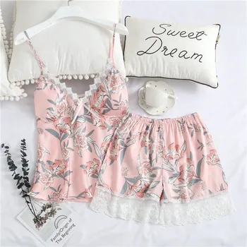 2020 Floral Print Pajama Sets Women Summer Satin Nightwear Casual Tops+Shorts Female Home Clothes Ladies Sexy Lace Lingerie
2020 Floral Print Pajama Sets Women Summer Satin Nightwear Casual Tops+Shorts Female Home Clothes Ladies Sexy Lace Lingerie