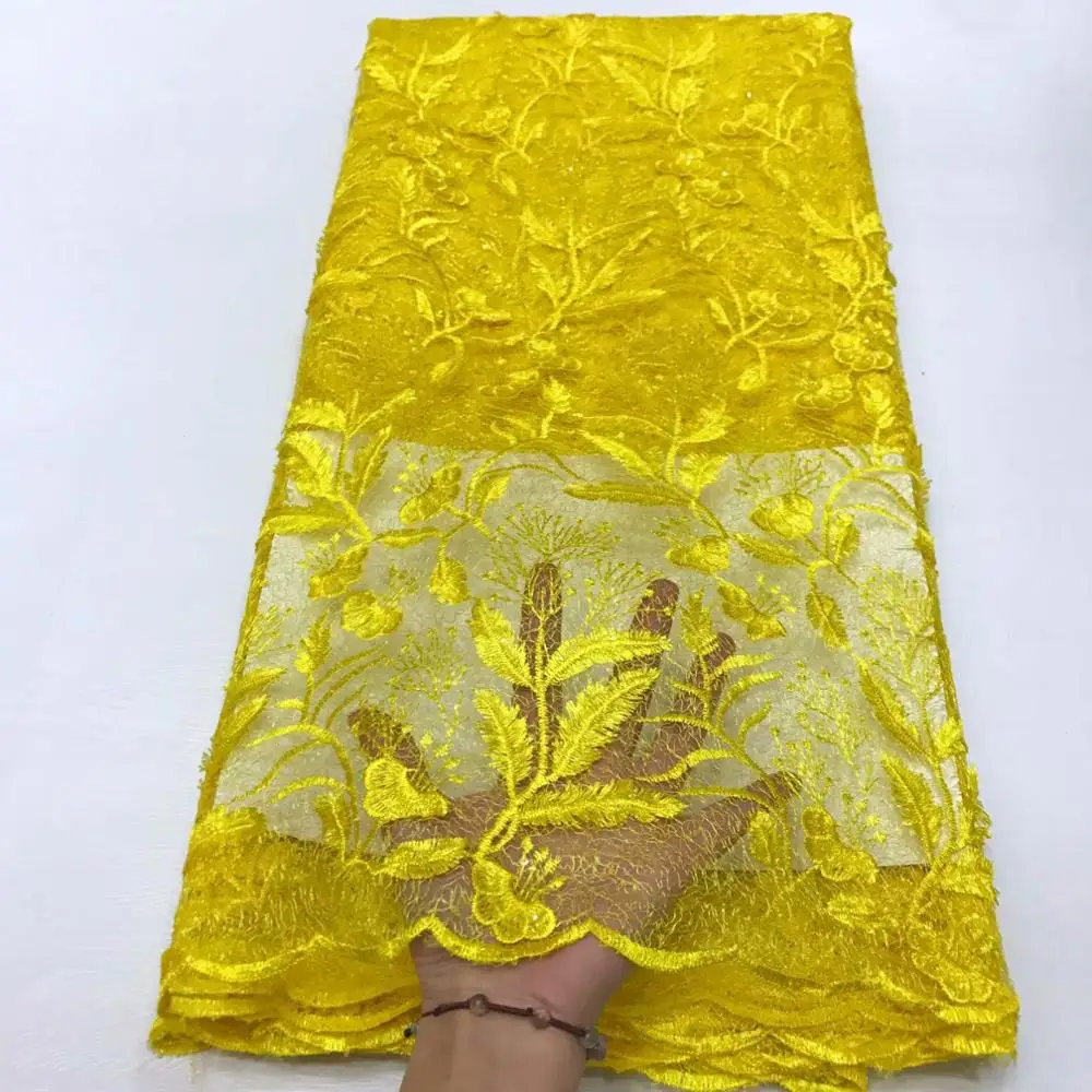 2020 newest African sequins French net lace fabric yellow with wonderful embroidery and Sequins for party dress
2020 newest African sequins French net lace fabric yellow with wonderful embroidery and Sequins for party dress