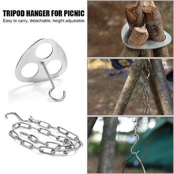 Grill Hanging Pot Stand Set Outdoor Tripod Hanging Rack Stainless Steel Camping Picnic Tool Easily Carrying BBQ Tools
Grill Hanging Pot Stand Set Outdoor Tripod Hanging Rack Stainless Steel Camping Picnic Tool Easily Carrying BBQ Tools