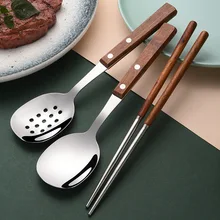 2Pcs Stainless Steel Silverware Set with Wooden Handle, Tableware Sets Including Forks Spoons Chopsticks
2Pcs Stainless Steel Silverware Set with Wooden Handle, Tableware Sets Including Forks Spoons Chopsticks