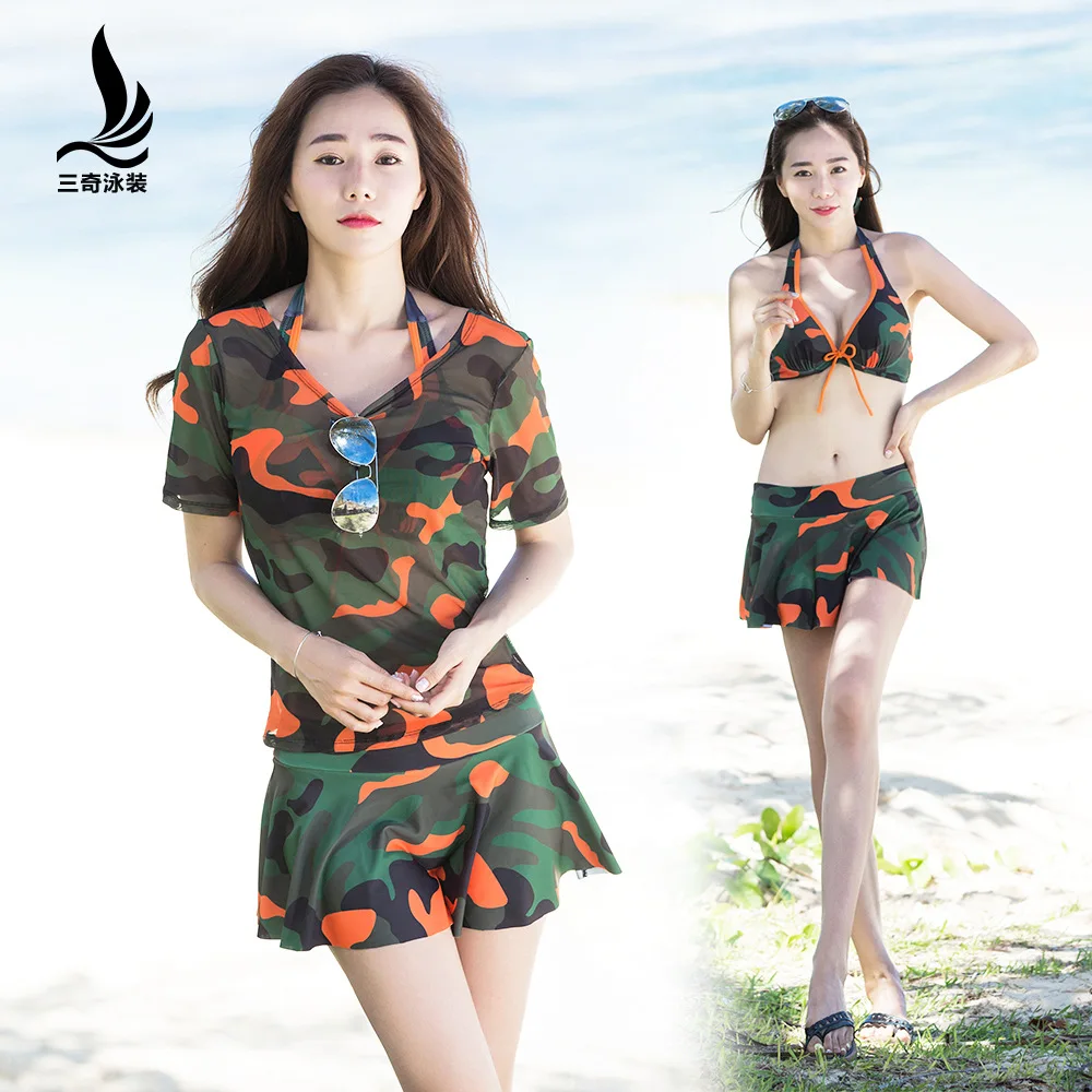 Manufacturers Direct Selling Sanqi Bikini Three-piece Set Women's Small Bust Gathering-Underwire Blouse Slimming Conservative Sw
Manufacturers Direct Selling Sanqi Bikini Three-piece Set Women's Small Bust Gathering-Underwire Blouse Slimming Conservative Sw