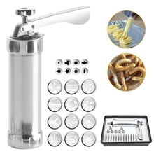 Stainless Steel Cookie Press Gun Set Biscuit Cookie Maker with 13 Cookie Discs and 8 Nozzles for DIY Cake Kitchen Baking Tools
Stainless Steel Cookie Press Gun Set Biscuit Cookie Maker with 13 Cookie Discs and 8 Nozzles for DIY Cake Kitchen Baking Tools
