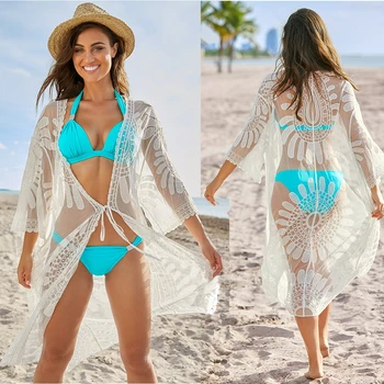 New 2020 Summer Sexy Beach Dress Swimwear Women Lace Printed Cover Ups Cardigan Swimwear Bikini Robe Plage Zaful Dress For Beach 
New 2020 Summer Sexy Beach Dress Swimwear Women Lace Printed Cover Ups Cardigan Swimwear Bikini Robe Plage Zaful Dress For Beach