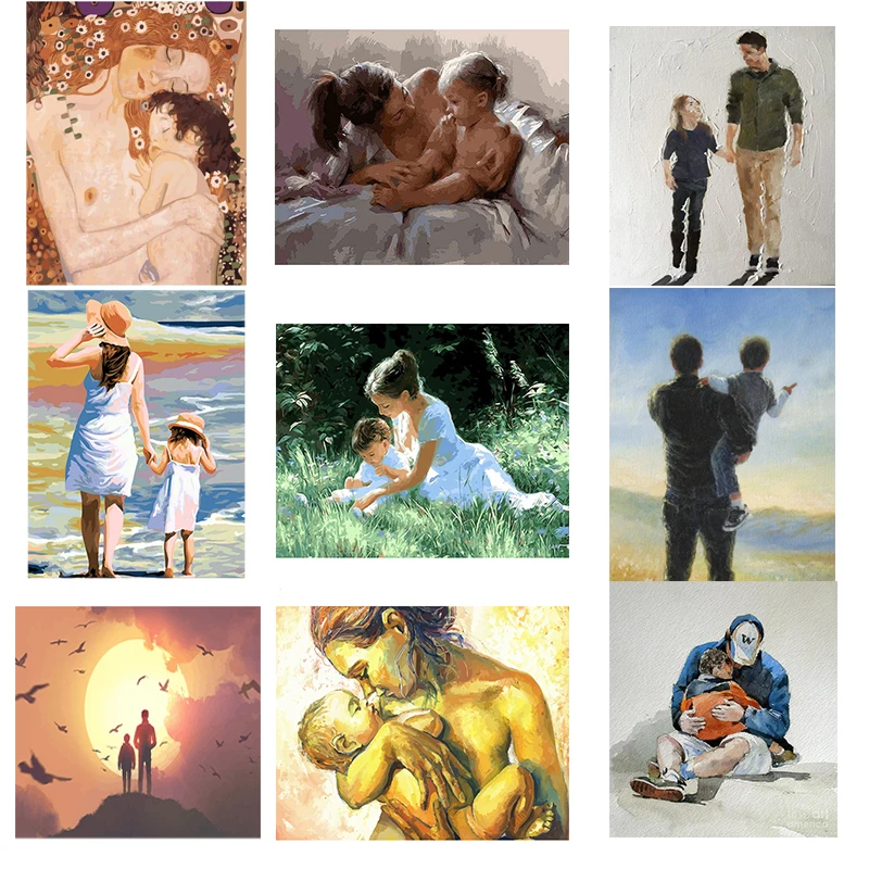 Painting By Number DIY Kits child Acrylic Paints Frame For Adults On Canvas Coloring Woman Picture Decoration Wall Art | Дом и сад