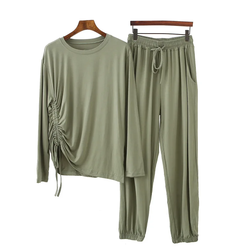 Pajamas Women's Spring Autumn Models Long-sleeved Trousers Thin Suit Loose Can Be Worn Outside Home Service Two-piece Suit Sleep
Pajamas Women's Spring Autumn Models Long-sleeved Trousers Thin Suit Loose Can Be Worn Outside Home Service Two-piece Suit Sleep