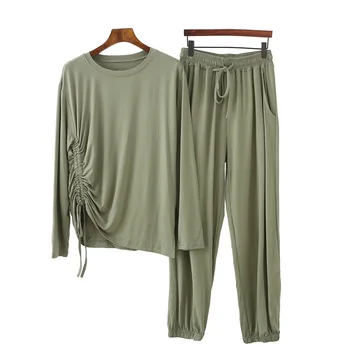Pajamas Women's Spring Autumn Models Long-sleeved Trousers Thin Suit Loose Can Be Worn Outside Home Service Two-piece Suit Sleep
Pajamas Women's Spring Autumn Models Long-sleeved Trousers Thin Suit Loose Can Be Worn Outside Home Service Two-piece Suit Sleep