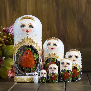 10pcs Russian Matryoshka Dolls Basswood Creative Features Nesting Dolls Gift Russian Traditional Feature Ethnic Style DIY Dolls
10pcs Russian Matryoshka Dolls Basswood Creative Features Nesting Dolls Gift Russian Traditional Feature Ethnic Style DIY Dolls