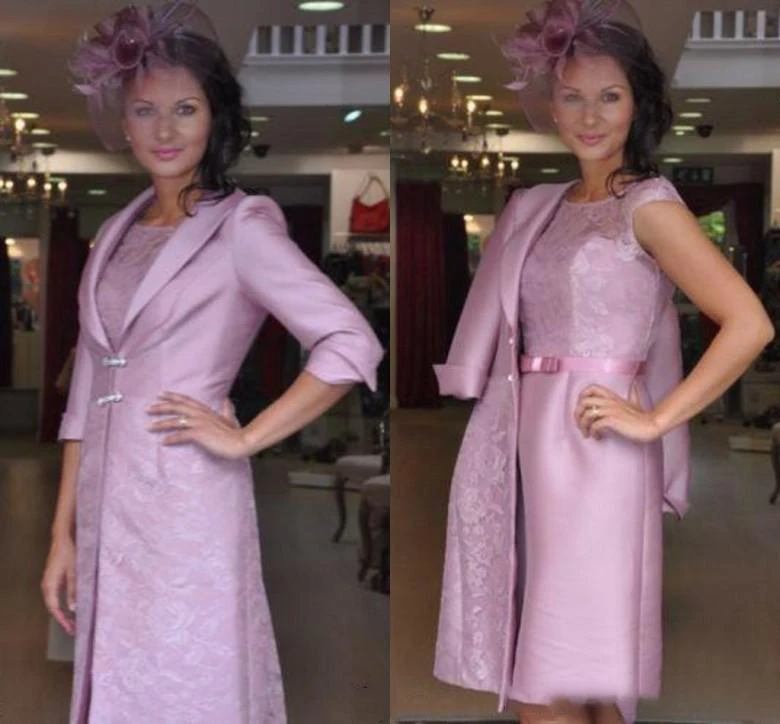Pale pink Mother of the Bride Dresses With Jackets 2019 vestido de madrinha Lace Knee Length Mother of the Groom Plus Occasion
Pale pink Mother of the Bride Dresses With Jackets 2019 vestido de madrinha Lace Knee Length Mother of the Groom Plus Occasion