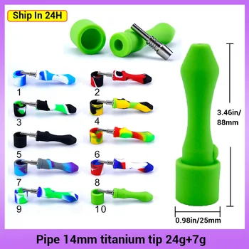 Silicone Smoking Pipe Unbreakable Hand pipe Silicone Tobacco Pipe Dabber Tool With Titanium Nail For smoking Wax Collector
Silicone Smoking Pipe Unbreakable Hand pipe Silicone Tobacco Pipe Dabber Tool With Titanium Nail For smoking Wax Collector
