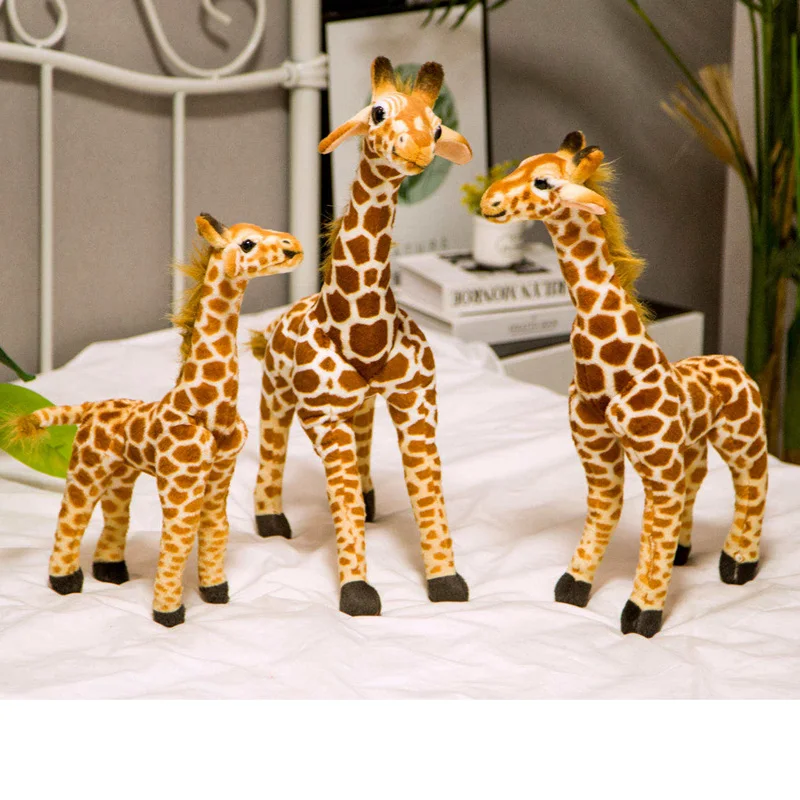 

36-55cm Cute Real Life Giraffe Plush Toys for Children Simulation Deer Animal Stuffed Doll Kids Birthday Gift Lovely Home Decor
