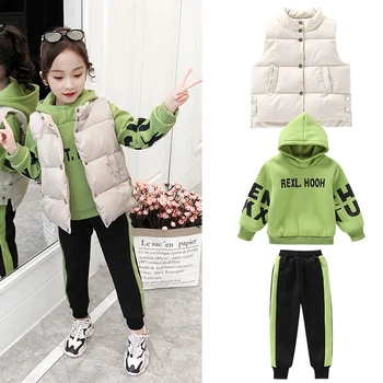 Girls Boys Clothing Set Autumn Winter Hoodies+Vests+Kids Pants 3 pcs kids Sport Suit Girls Clothing Sets Hooded Coat Suits 
Girls Boys Clothing Set Autumn Winter Hoodies+Vests+Kids Pants 3 pcs kids Sport Suit Girls Clothing Sets Hooded Coat Suits