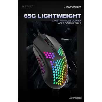 M5 Hollow-out Honeycomb Shell Gaming Mouse Colorful RGB Backlit Light Wired Mice
M5 Hollow-out Honeycomb Shell Gaming Mouse Colorful RGB Backlit Light Wired Mice