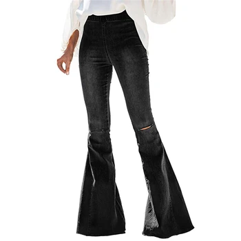 New Ladies Jeans Fashion Casual High Waist Ripped Old Flared Pants Elastic Zipper Women Trend Retro Street Style Jeans 
New Ladies Jeans Fashion Casual High Waist Ripped Old Flared Pants Elastic Zipper Women Trend Retro Street Style Jeans