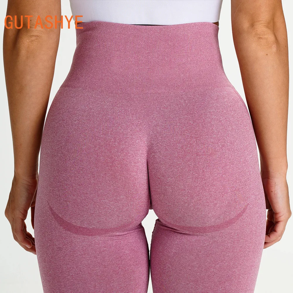 

Sport Seamless Booty Leggings Women Pink Elastic High Waist Tummy Control Gym Fitness Legging Tight Yoga Pant Booties Legging