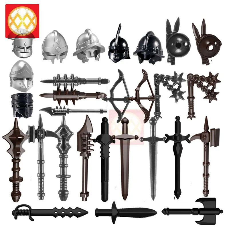10pcs/lot Weapons Hammer Viking Roman Medieval Knight Barbarian Armor Arrow Helmet Part Building Blocks Moc Accessories Kid Toys
10pcs/lot Weapons Hammer Viking Roman Medieval Knight Barbarian Armor Arrow Helmet Part Building Blocks Moc Accessories Kid Toys