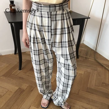 CamKemsey Casual High Waist Retro Plaid Harajuku Summer Pants Women 2020 Work Wear Office Lady Loose Suit Pants
CamKemsey Casual High Waist Retro Plaid Harajuku Summer Pants Women 2020 Work Wear Office Lady Loose Suit Pants