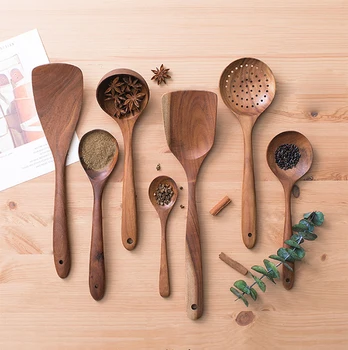 7PCS Natural Solid Wooden Tableware High Temperature Resistant Spatula Housold Cooking Tool Spatula Rice Spoon Colander Kitchen
7PCS Natural Solid Wooden Tableware High Temperature Resistant Spatula Housold Cooking Tool Spatula Rice Spoon Colander Kitchen