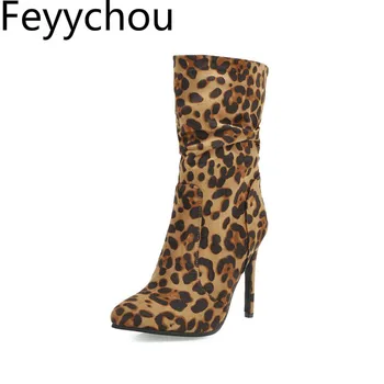 Women's Boots Autumn Winter Super High Heel Warm Round Toe Mid-calf Mixed-colors Leopard Flock 2019 New Sexy Fashion Yellow Red
Women's Boots Autumn Winter Super High Heel Warm Round Toe Mid-calf Mixed-colors Leopard Flock 2019 New Sexy Fashion Yellow Red