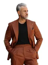 Tailored Brown Men Suits Street Style 2Pcs Jacket+Pants Slim Fit Formal Wedding Groom Prom Party Wear Wide Lapel Blazer Trousers
Tailored Brown Men Suits Street Style 2Pcs Jacket+Pants Slim Fit Formal Wedding Groom Prom Party Wear Wide Lapel Blazer Trousers
