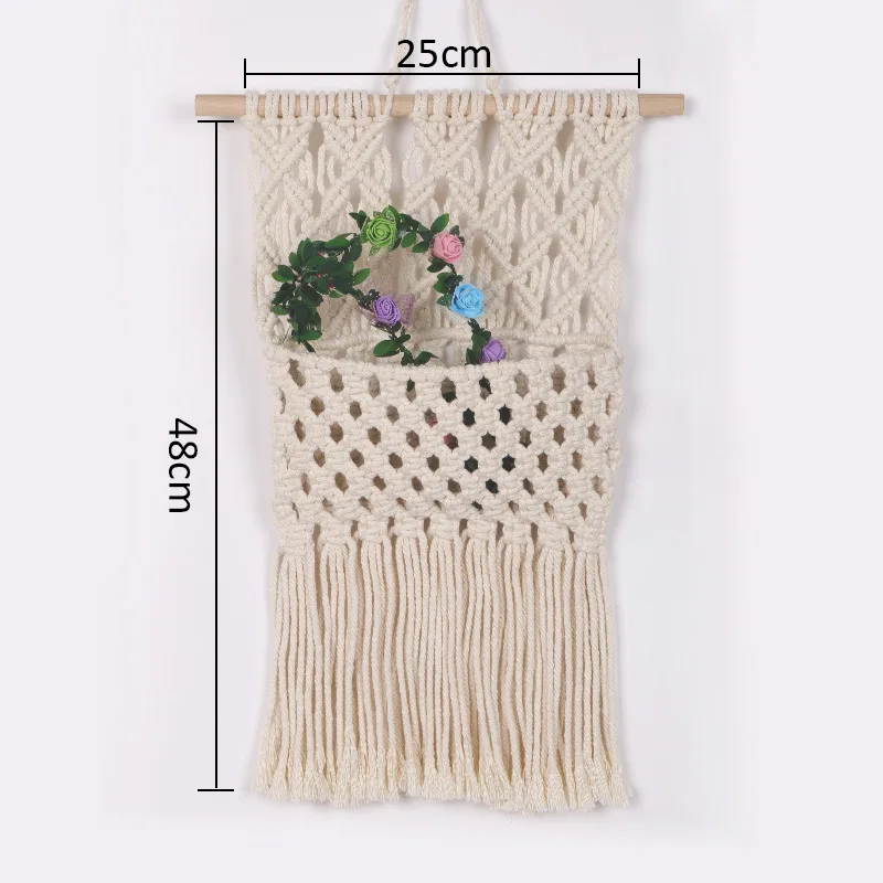 Macrame Hanging Basket Wall Pocket - Boho Woven Storage Art 1 Hc8b97957a44d4fd0baa32d2dac1e4161m