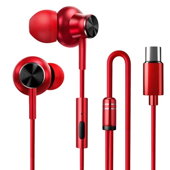 

AIKSWE Heavy Bass Surround sound In-Ear Earphones Type-C Jack With Mic Earpiece Comforted Earbud Volume Control Stereo Headset