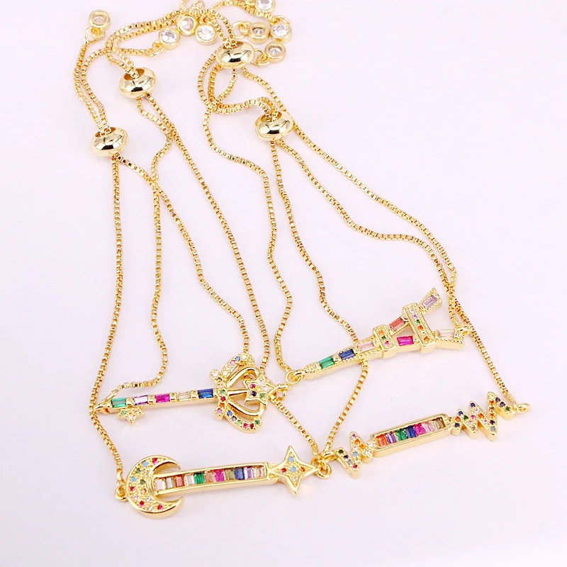 6PCS, Rainbow Fashion Colorful Crystal Zirconia Key Moon Star Bar Bracelets Lady Girl Elegant CZ Micro Pave Jewelry Gifts
6PCS, Rainbow Fashion Colorful Crystal Zirconia Key Moon Star Bar Bracelets Lady Girl Elegant CZ Micro Pave Jewelry Gifts