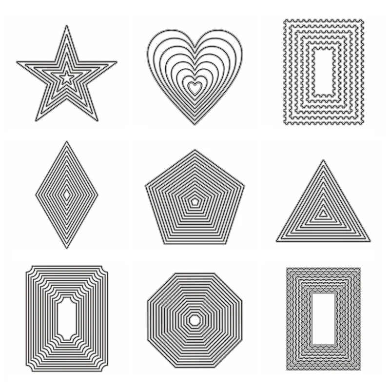 Polygon Basic Frame Set Metal Cutting Dies for Scrapbooking Crafts Dies Cut Stencils Card Make Paper Album Template Decor
Polygon Basic Frame Set Metal Cutting Dies for Scrapbooking Crafts Dies Cut Stencils Card Make Paper Album Template Decor