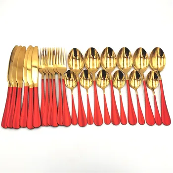 24pcs Cutlery Set Stainless Steel Tableware Set Dinner Knife Fork Spoon Set Kitchen Fork Set Painted Dinnerware Set Holiday Gift
24pcs Cutlery Set Stainless Steel Tableware Set Dinner Knife Fork Spoon Set Kitchen Fork Set Painted Dinnerware Set Holiday Gift