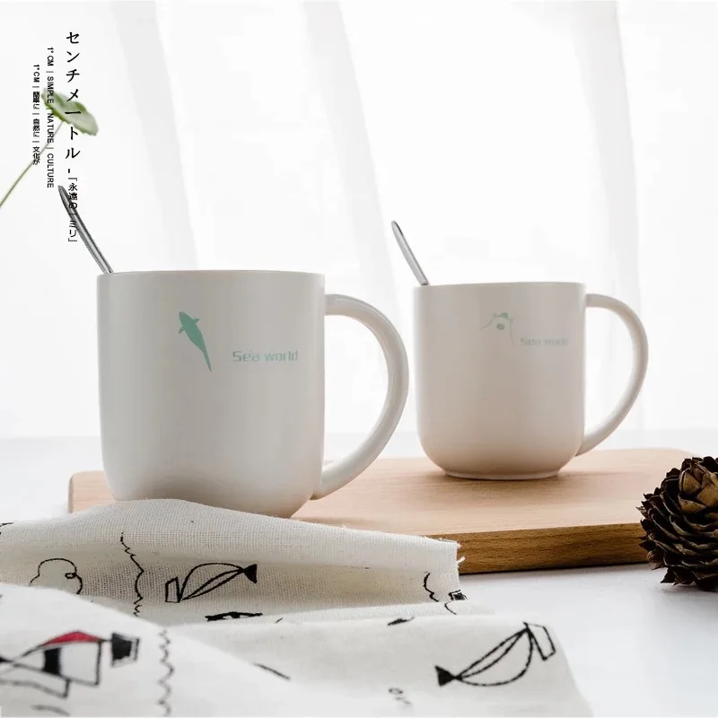 Three-piece creative ocean series ceramic cup with lid and spoon simple mug High temperature resistance
Three-piece creative ocean series ceramic cup with lid and spoon simple mug High temperature resistance