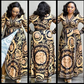 2020 Spring Summer African Traditional Women Clothing Fashion Vintage Floral Printed Dashiki Dress Sexy Split V Neck Maxi Dress
2020 Spring Summer African Traditional Women Clothing Fashion Vintage Floral Printed Dashiki Dress Sexy Split V Neck Maxi Dress
